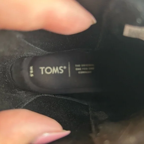 TOMS Black Leather Chelsea Ankle Boots - Picture 6 of 9